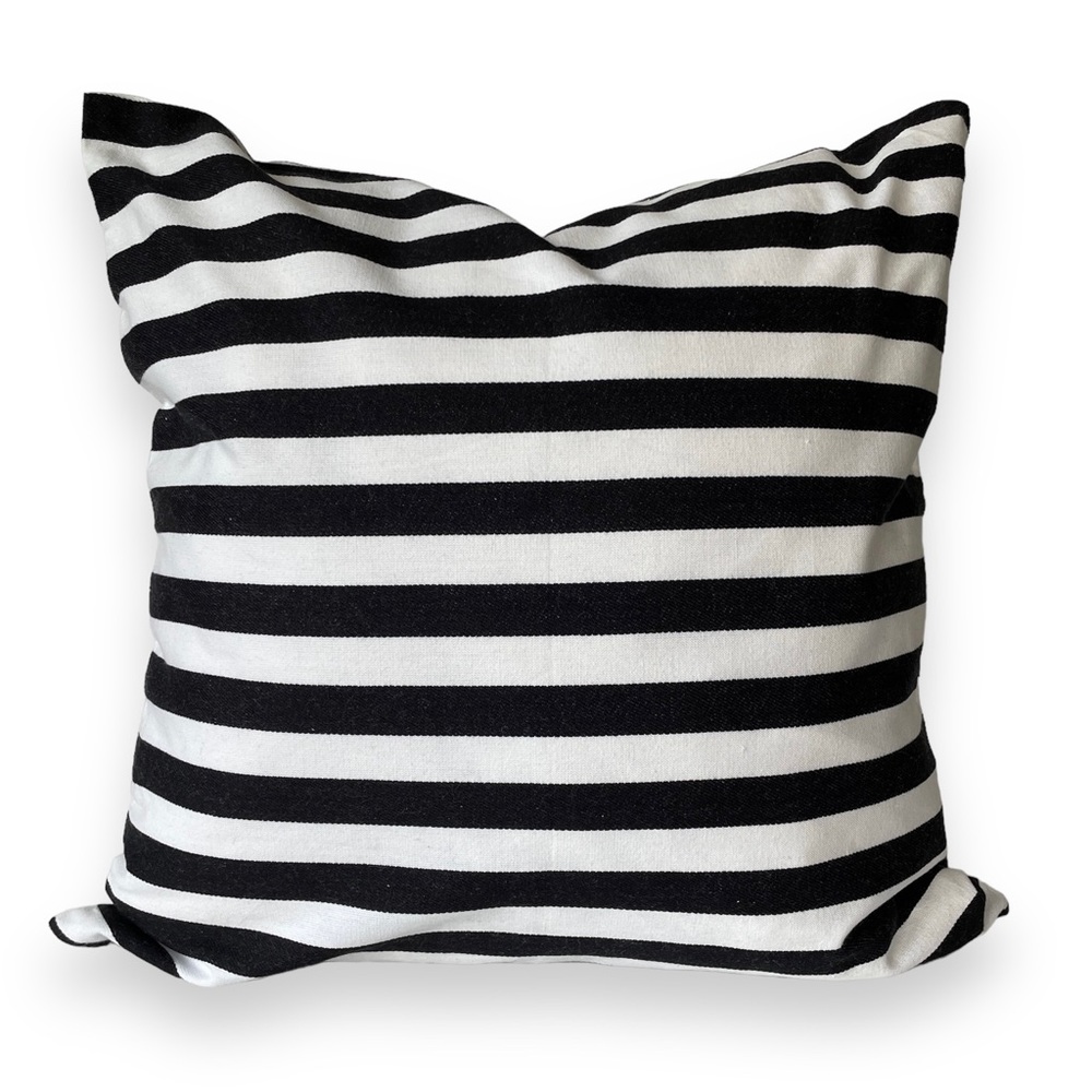 Accent Pillow Cover - Black & White Graphic Stripe